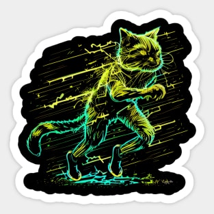 Sprinting Running Cat Sticker